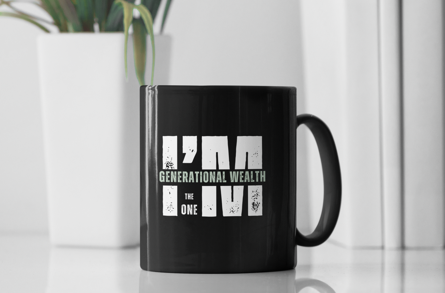 Generational Wealth Black Mug (11oz, 15oz)